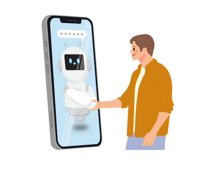AIマスコットが説明する画面イメージ